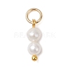 Natural Cultured Freshwater Pearl Round Beaded Charms PALLOY-JF04308-3