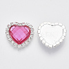 Shining Flat Back Faceted Heart Acrylic Rhinestone Cabochons RB-R011-M-2
