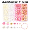 1140Pcs 12 Styles ABS Plastic Imitation Pearl Beads KY-YW0001-96C-1