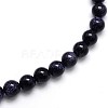 Synthetic Blue Goldstone Round Beads Strands G-O047-11-10mm-1