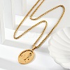 201 Stainless Steel Virgin Mary Pendant Wheat Chain Necklaces for Men NJEW-S387-09G-05-2