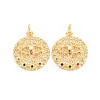 Rack Plating Brass Micro Pave Colorful Cubic Zirconia Pendants KK-N233-189A-01-2