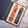 Rectangle Handmade Natural Wooden Carving Bookmarks OFST-PW0006-22Q-1