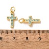 Brass Micro Pave Sky Blue Cubic Zirconia Charms CU-CBA9AB3-41G-3