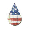 American Flag Theme Single Face Printed Aspen Wood Big Pendants WOOD-G014-12-2