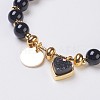 Natural Black Agate Beads Stretch Bracelets BJEW-I261-01F-2