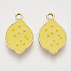 Light Gold Plated Alloy Charms X-ENAM-T009-04-1