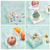 Foldable Square Transparent PET Carrier Cupcake Boxes CON-WH0088-28B-5