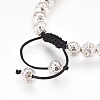 Electroplated Natural Lava Rock Braided Bead Bracelets BJEW-O162-H02-3