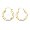 Brass Two Tone Twist Hoop Earrings LS-EJEW-B117-06B-M-4