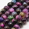 Faceted Natural Fire Crackle Agate Beads Strands X-G-F447-10mm-A07-1