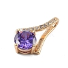 Brass Micro Pave Cubic Zirconia Pendants KK-E795-22KCG-02-2