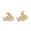 High Polished Ocean Brass Micro Pave Clear Cubic Zirconia Pendants CU-CBAF3CF-02Q-01-1