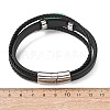 Natural Gemstone & Braided Microfiber Leather Multi-strand Bracelets for Women Men GG-CBAEA55-01-4