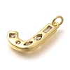 Brass Micro Pave Clear Cubic Zirconia Pendants KK-G521-01G-J-2