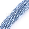 Electroplate Glass Beads Strands EGLA-F149-PL-01-2