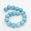 Dyed & Heated Natural Magnesite Round Beads Strands TURQ-P026-01-8mm-2