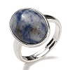 Natural & Synthetic Gemstone Oval Adjustable Rings RJEW-K371-07S-3