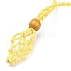 Adjustable Braided Waxed Cord Macrame Pouch Necklace Making NJEW-I243-A05-3