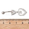 Alloy Crystal Rhinestone Dangle Curved Barbell Belly Rings AJEW-R007-04P-06-3