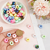 100Pcs UV Plating Rainbow Iridescent Acrylic European Beads MACR-PA0001-29-3
