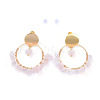 Brass Dangle Stud Earrings EJEW-JE04163-01-1