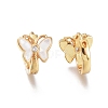 Brass Micro Pave Clear Cubic Zirconia Huggie Hoop Earrings EJEW-I246-01G-4