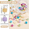 80Pcs Dyed Natural Dolomite Cube Connector Charms PALLOY-HY00101-3