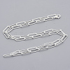 Brass Textured Paperclip Chain Necklace Making MAK-S072-01B-S-2