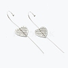Brass Micro Pave Clear Cubic Zirconia Ear Wrap Crawler Hook Earrings EJEW-H125-06P-2