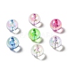 UV Plating Rainbow Iridescent Acrylic Beads X-TACR-D010-01-1
