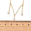 304 Stainless Steel Clear Cubic Zirconia Tassel Necklaces for Women NJEW-U031-10G-4