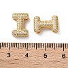 Rack Plating Brass Micro Pave Cubic Zirconia Slide Charms KK-C084-34G-I-3