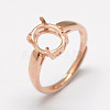 Adjustable 925 Sterling Silver Solitaire Ring Settings STER-P033-17RG-3