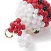 Christmas Theme Handmade Glass Seed Beads Woven Pendants PALLOY-MZ00215-3