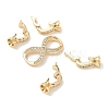 Brass Micro Pave Clear Cubic Zirconia Fold Over Clasps KK-U059-32G-2