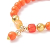7Pcs 7 Style Natural & Synthetic Mixed Gemstone & Glass Seed Beaded Stretch Bracelets Set BJEW-JB08892-03-5