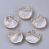 Natural Quartz Crystal Semi Circle Pendants G-S359-011H-1