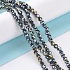 Faceted(32 Facets) Round Full Rainbow Plated Electroplate Glass Beads Strands EGLA-J130-FR15-7