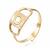 304 Stainless Steel Rectangle Open Cuff Ring RJEW-T023-86G-3