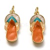 Brass Enamel Pendants X-KK-B026-25G-1