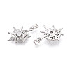 Brass Micro Pave Clear Cubic Zirconia Pendants KK-N259-08P-2