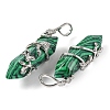 Synthetic Malachite Double Terminal Pointed Pendants G-C144-03P-09-2