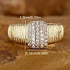 Brass Micro Pave Clear Cubic Zirconia Finger Rings FS-WGEE21A-03-4
