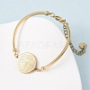 Religion 304 Stainless Steel Link Bracelets for Women BJEW-F524-02A-G-3
