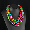 Bohemian Style Round Wood Beaded Multilayer Necklaces for Women WG93846-04-1