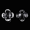 4-Petal Transparent Acrylic Bead Caps FACR-T001-09A-2