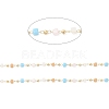 Faceted Cube Glass & Round Beaded Chains CHC-G018-03KCG-02-2