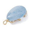 Natural Quartz Dyed Copper Wire Wrapped Pendants PALLOY-JF02598-03-3