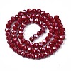 Electroplate Glass Beads Strands X-EGLA-A034-P6mm-A22-2